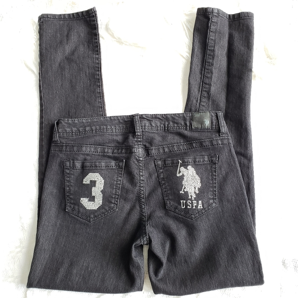 U S. Polo Assn Black Skinny Jeans Trouser